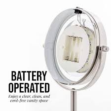 lighted tabletop makeup mirror