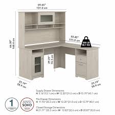 cabot 60w l shaped computer desk with
