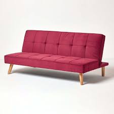bower velvet sofa bed dark red