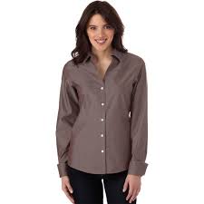 Foxcroft Lauren Non Iron Fitted Y Neck Pinpoint Shirt
