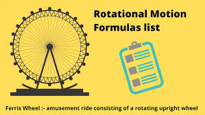 Rotational Motion Formulas List
