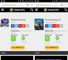 Metacritic score comparison between Pokemon Moon and Final Fantasy XV | Pokémon  Sun and Moon