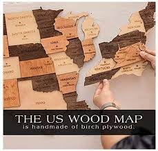 3d Wooden Usa Map Wall Art Purple