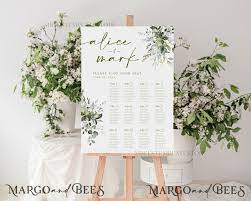 greenery wedding welcome sign template