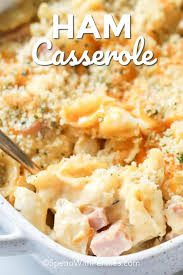 This totally reminds me of my grandmother's recipe for peas and ham that she always made for the holidays. Cheesy Ham Casserole Spend With Pennies