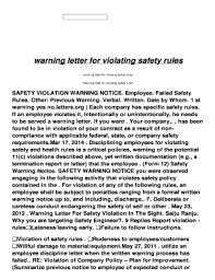 18 printable warning letter template