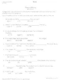 Preposition Practice Worksheets With Answers Prepositions