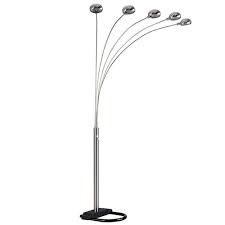 Ore International 84 In 5 Arms Satin Nickel Arch Floor Lamp 6962sn The Home Depot