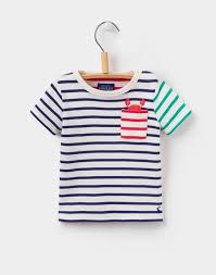 Joules Uk Arthur Toddler Boys Hotchpotch T Shirt Blue Stripe
