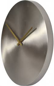 minimalist brushed silver wall clock
