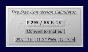 Download Tire Size Conversion Calculator 1 0