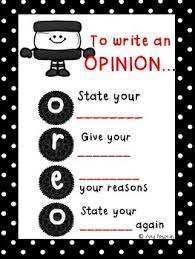 Anchor Chart For Opinion Writing Oreo