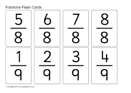 Perfect for group or individual play. Fractions Flash Cards Small Sb10909 Sparklebox