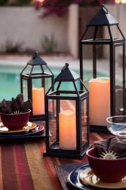 Pool Side Outdoor Lanterns With