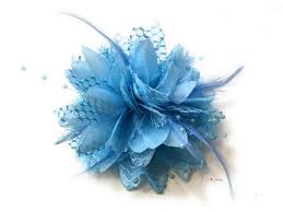 Light Pale Sky Blue Classic Flower Fascinator Clip Band Pin Corsage