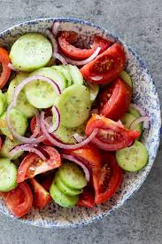 Easy Cucumber Tomato And Red Onion Salad Simply Delicious