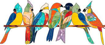 Stained Glass Birds On A Wire Pattern