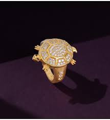 22k gold tortoise ring for men