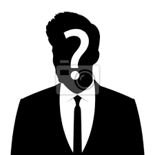 Geschäftsmann silhouette mit fragezeichen-zeichen leinwandbilder • bilder  gesichtslos, Verdacht, welche | myloview.de