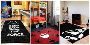 room decor with a star wars rug