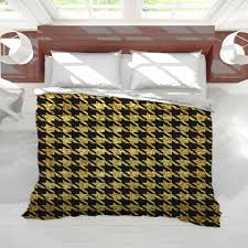 black and gold duvet cover houndstooth
