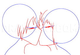 how to draw people kissing step by