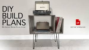 mid century modern record player stand