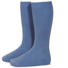 Soft Condor Knee High French Blue Plain Socks Made In Spain