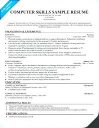 Food Server Resume Objective Examples Example Computer Skills Sample
