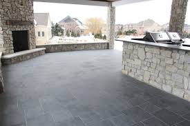 Black Slate Tile Outdoor Living Space