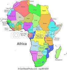 Download fully editable grey map of africa. Color Africa Map Over White Canstock