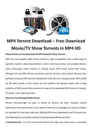 May 25, 2021 · there are many ways to download movies, music, books, and software for free. Mp4 Torrent Download By Lucymorries Issuu