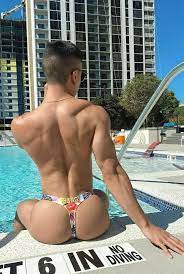 Shirtless Male Hunk Pool Muscle Thong Booty Power Jock Beefcake PHOTO 4X6  B1235 | eBay