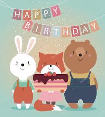 cute happy birthday card with funny