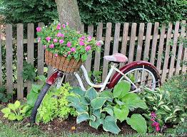 Vintage Bicycle Basket Planter Hymns