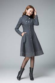 Warm Winter Coat Dark Gray Coat Wool