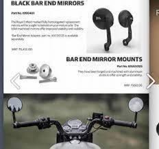 royal enfield bar end mirrors