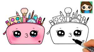 to draw a makeup beauty bag easy cute