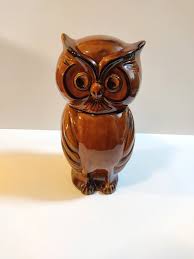 Large Owl Cookie Jar Canister Vintage