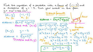 Lesson Equation Of A Parabola Nagwa