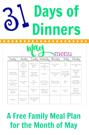 May Meal Plan For Families Free Printable The Chirping Moms