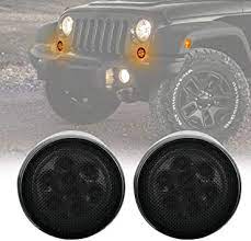 Includes connector, wiring, terminals, shrink tubing and clips. Amazon Com Sunpie Amber Front Led Turn Signal Light Assembly For 2007 2017 Jeep Wrangler Jk Turn Lamp Fender Flares Eyebrow Indicator Side Maker Parking Lights Bulb Smoke Lens Pack Of Two Automotive