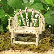 Rustic Garden Bench White Log Style