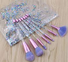 7pcs unicorn makeup brushes crystal