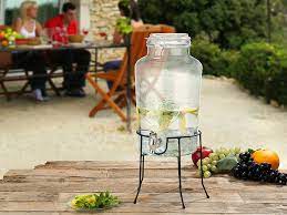 Retro Glass Drink Dispenser With Stand