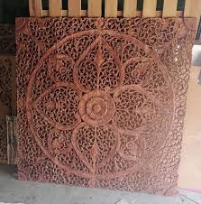 Traditional Thai Wood Carving Panel 120