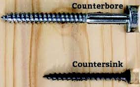 countersink vs. counterbore screw holes