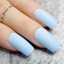 Acrylic nails for summer glitter. Amazon Com Pure Light Blue Matte Fake Nails Medium Flat 24pcs Frosted Acrylic Pre Designed Nail Tips Easy Diy Finger Faux Ongles Z766 Beauty