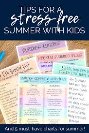tips for a stress free summer with kids
