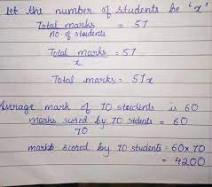 average marks of group of student are